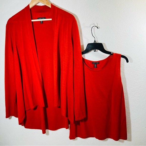 Eileen Fisher Sweaters - Eileen Fisher Red Cardigan Sweater set